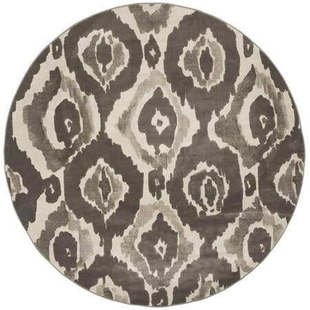 Safavieh Porcello Round Area Rug, Ivory and Dark Grey - 6 ft. - 7 in. x 6 ft. - 7 in. PRL7736A-7R